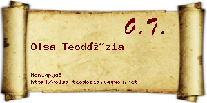 Olsa Teodózia névjegykártya